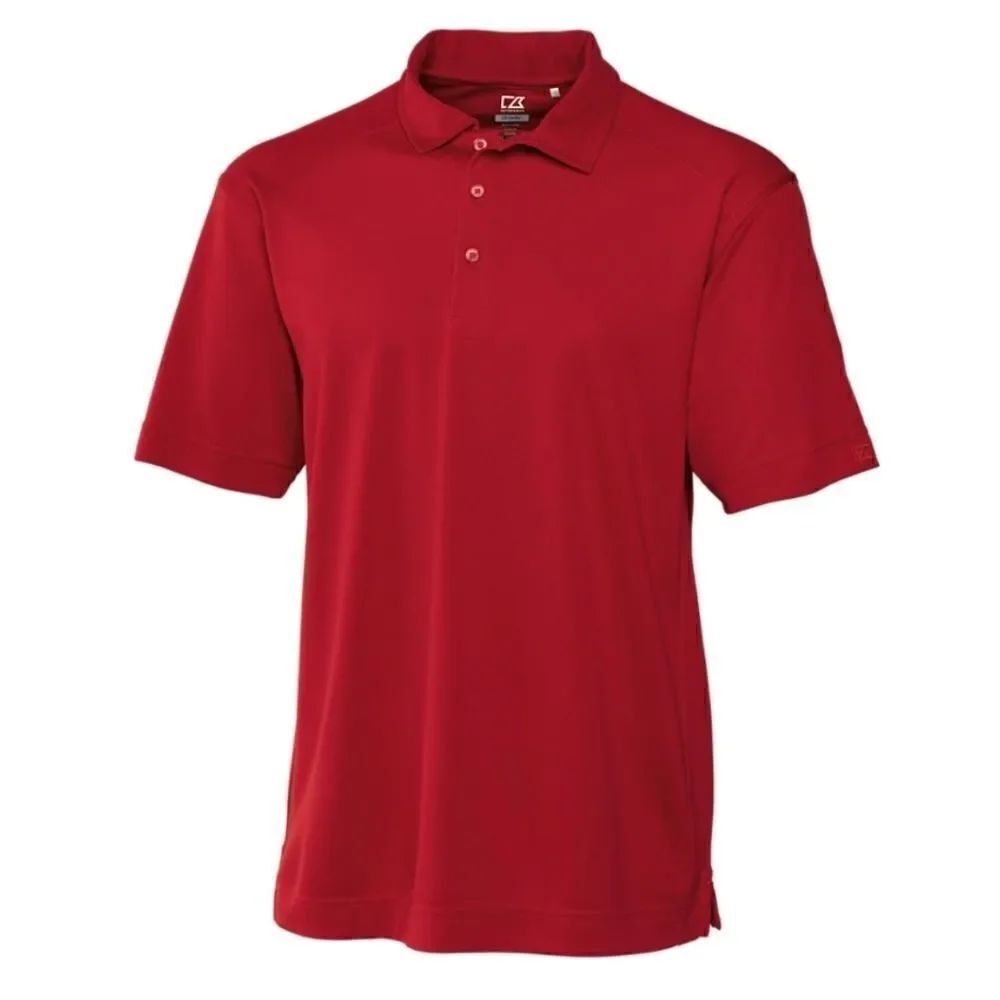 Cutter & Buck CB Drytec Solid Red Mens Short Sleeve Polo
